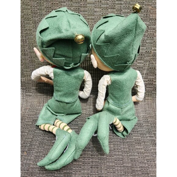 2 Gathered Traditions Joe Spencer Bartholomew Stuffed Christmas Elf Cloth Dolls - Picture 3 of 6